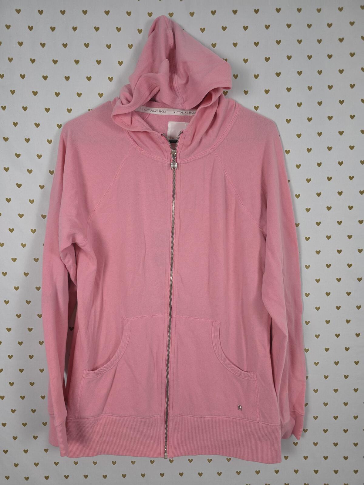 Victorias Secret Large Pink BLING WINGS angels Studded Full zip hoodie jacket