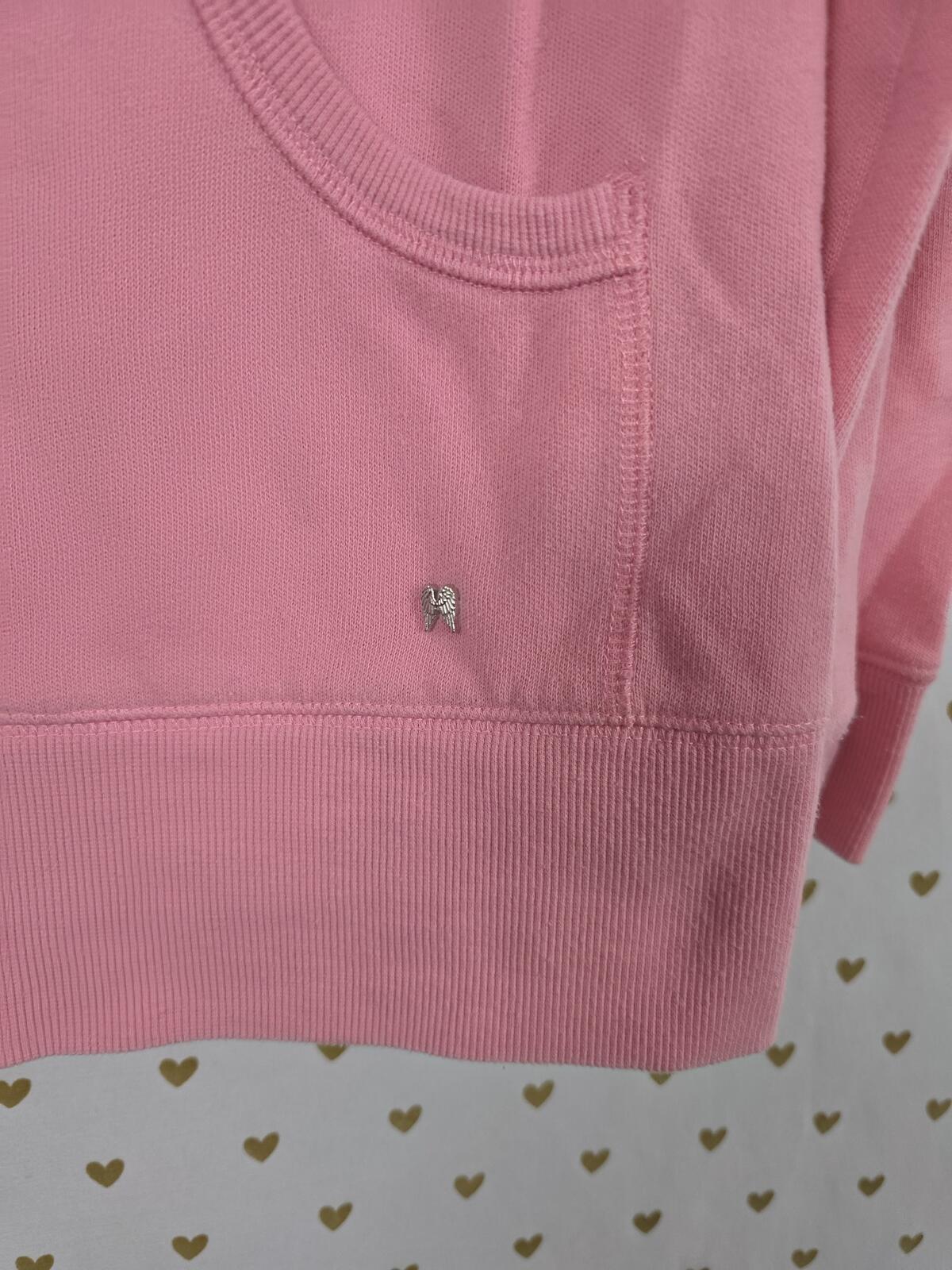 Victorias Secret Large Pink BLING WINGS angels Studded Full zip hoodie jacket