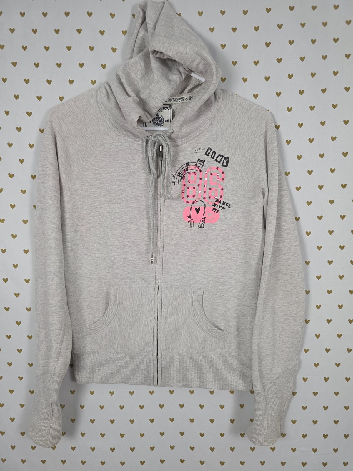 PINK Victoria's Secret Music Department Hoodie Studded Graphic Small