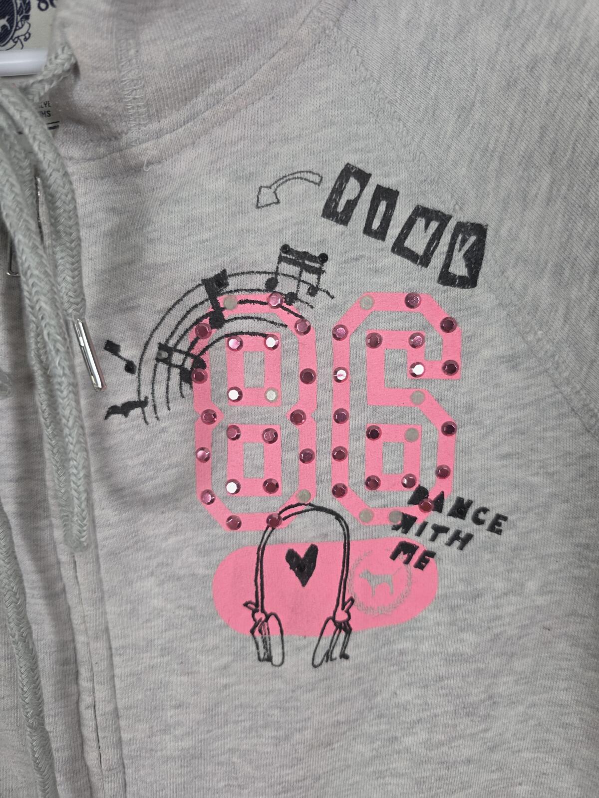 PINK Victoria's Secret Music Department Hoodie Studded Graphic Small