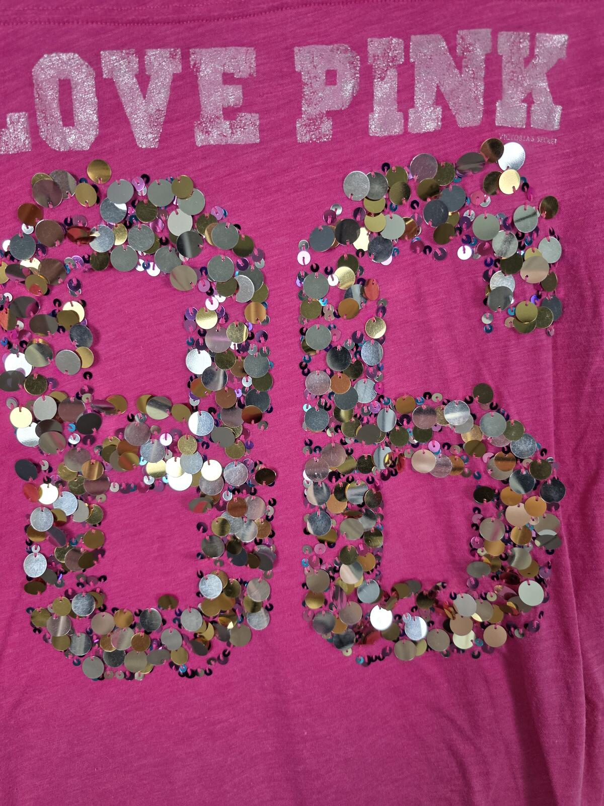 Victorias Secret PINK Vintage Bling Medium Sequined Tee shirt y2k