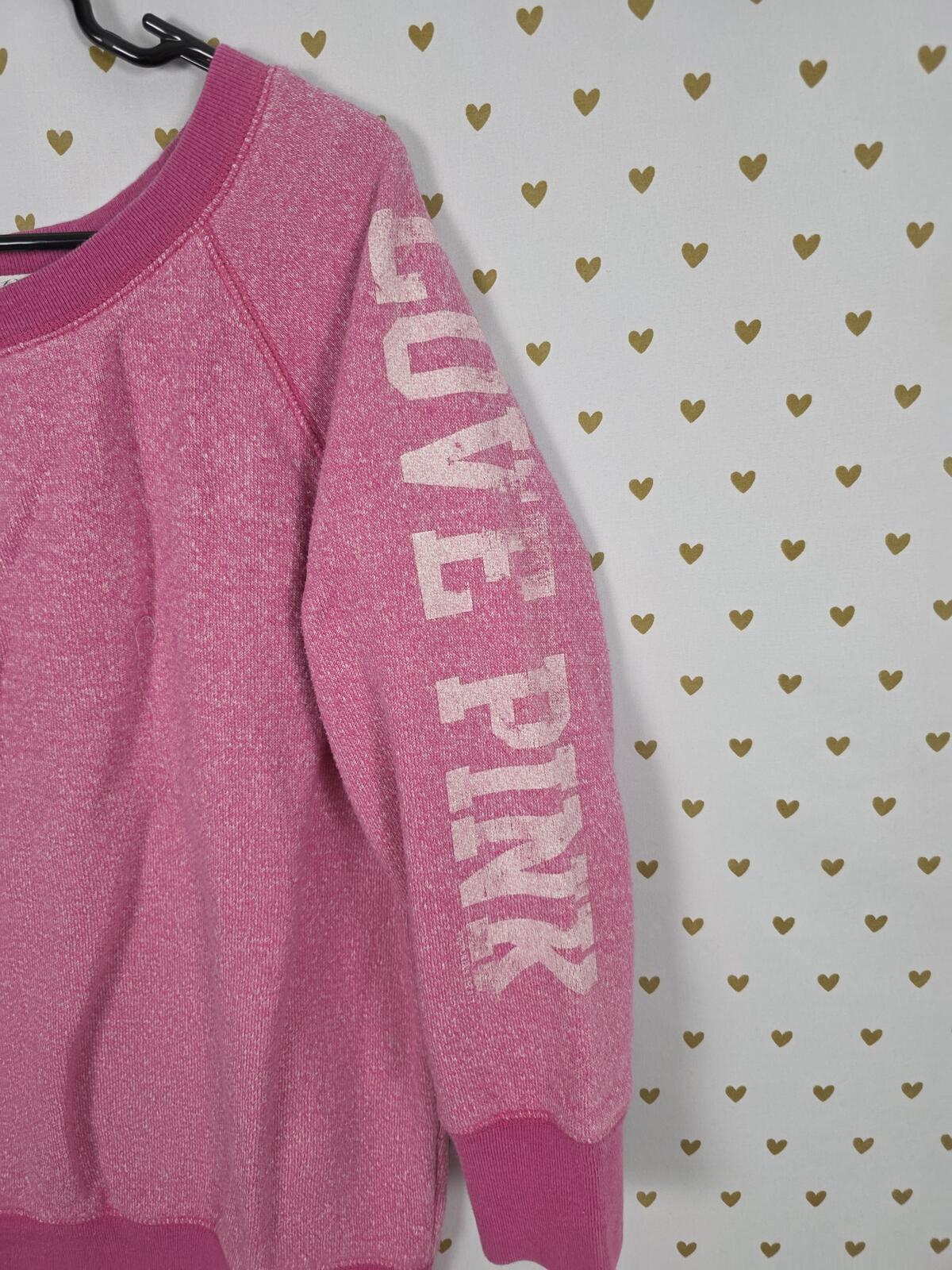 Victorias Secret Pink Love Vintage y2k Sweater Shirt MEDIUM Crew