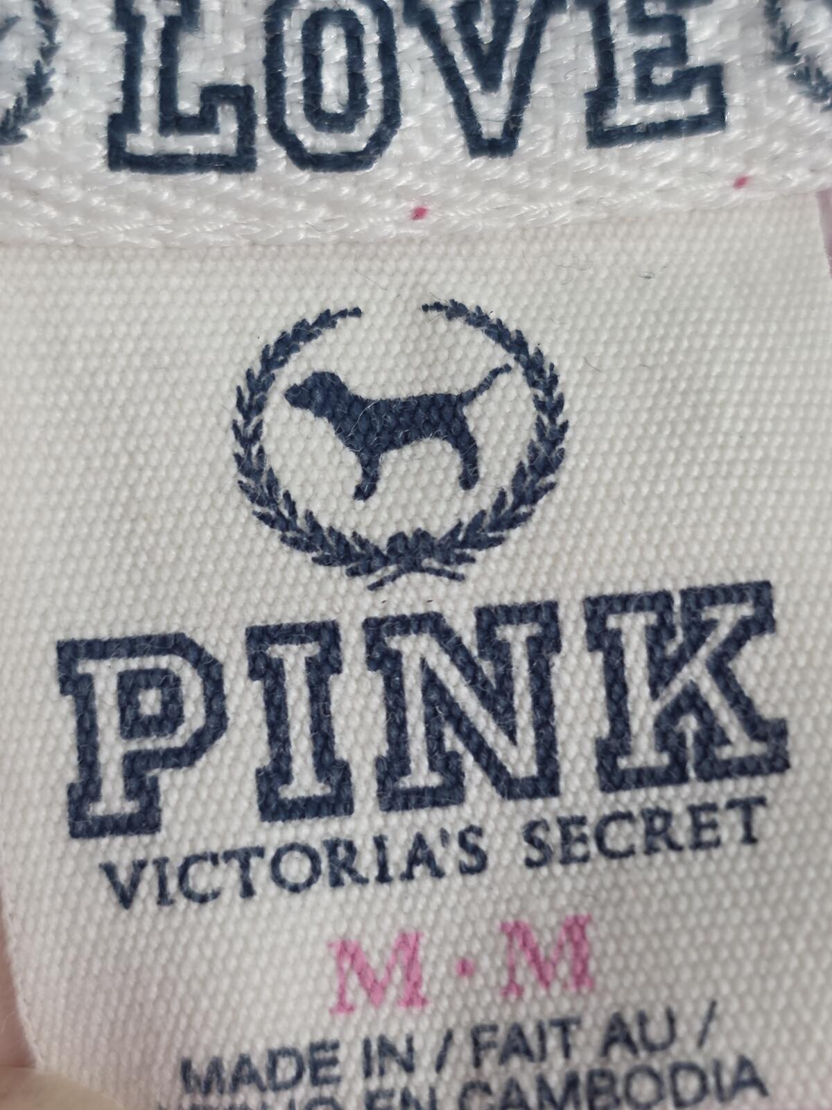 Victorias Secret Pink Love Vintage y2k Sweater Shirt MEDIUM Crew