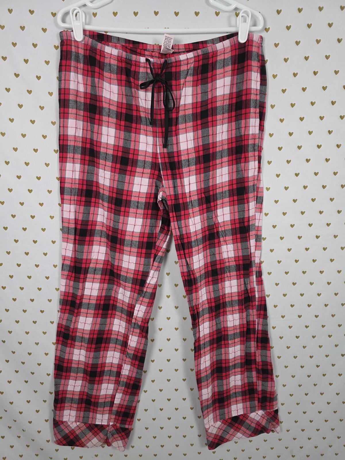 Victorias Secret Red Plaid Sleep Pants Pajama Bottoms PJ LARGE