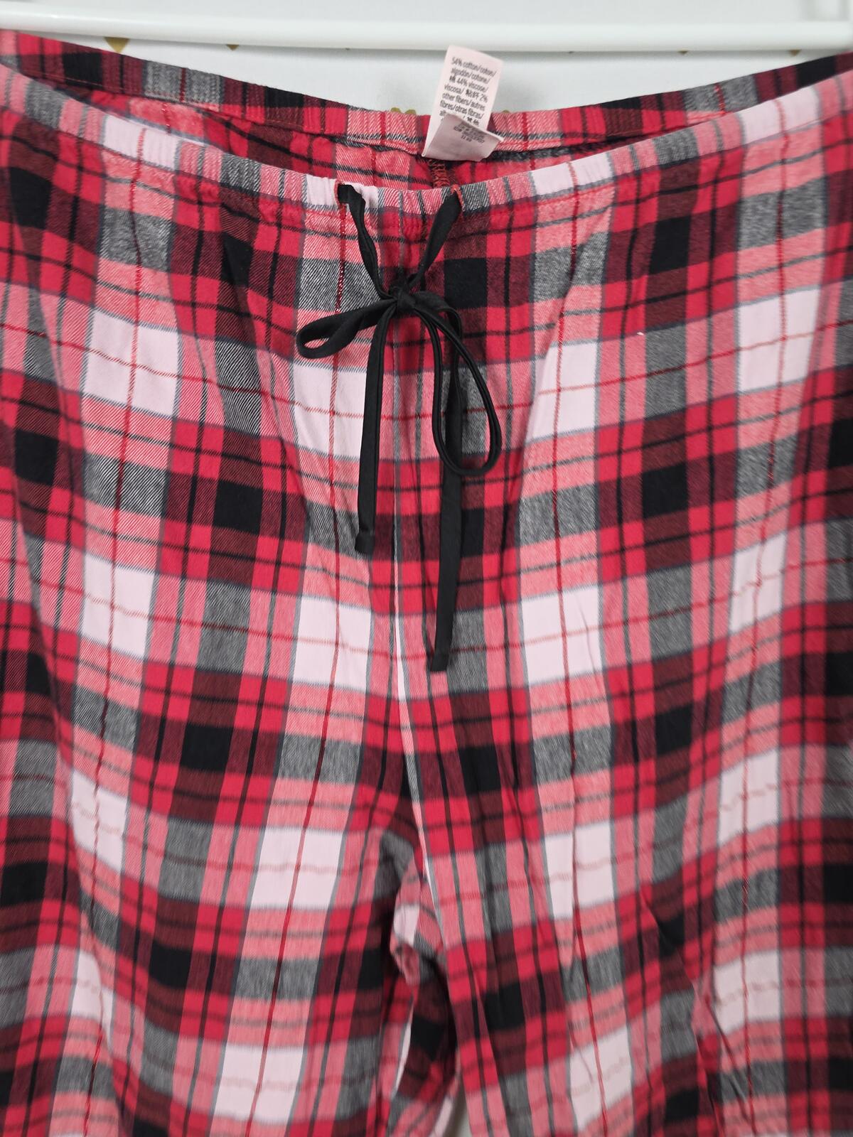 Victorias Secret Red Plaid Sleep Pants Pajama Bottoms PJ LARGE