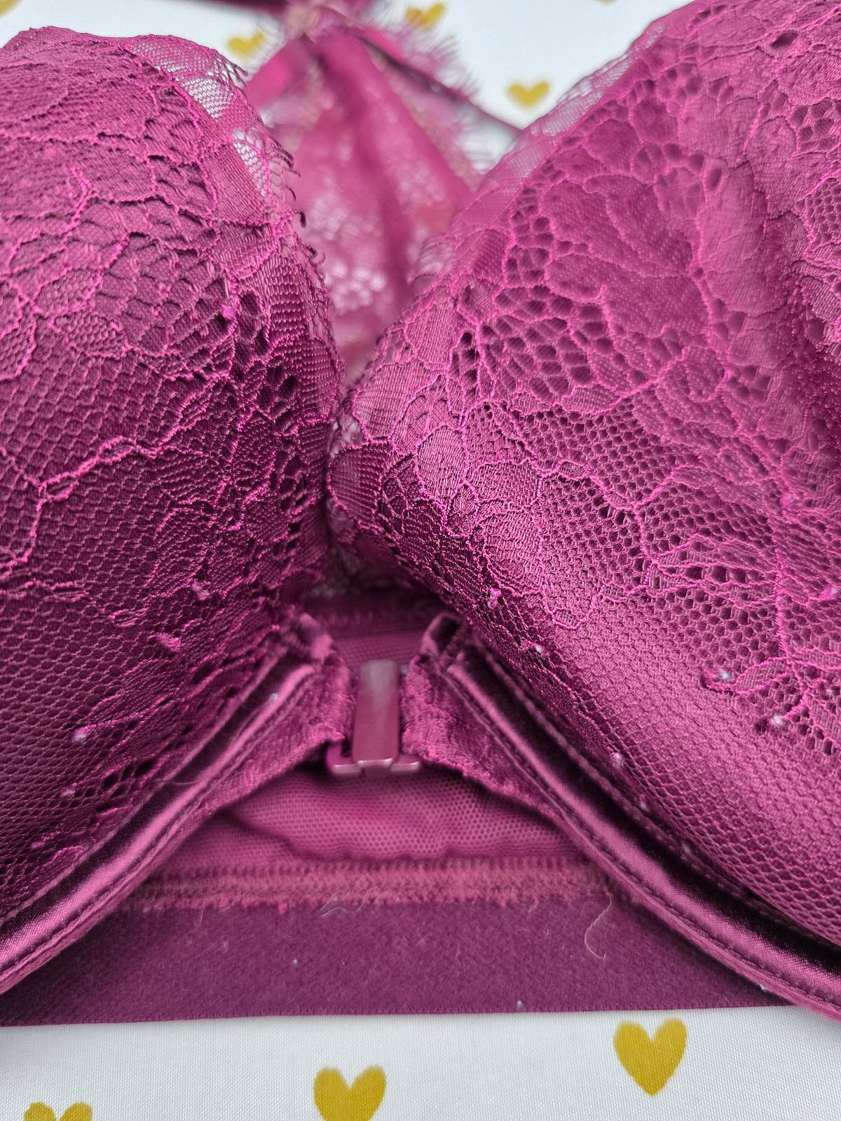 Victorias Secret maroon racerback 36d very sexy plunge bra