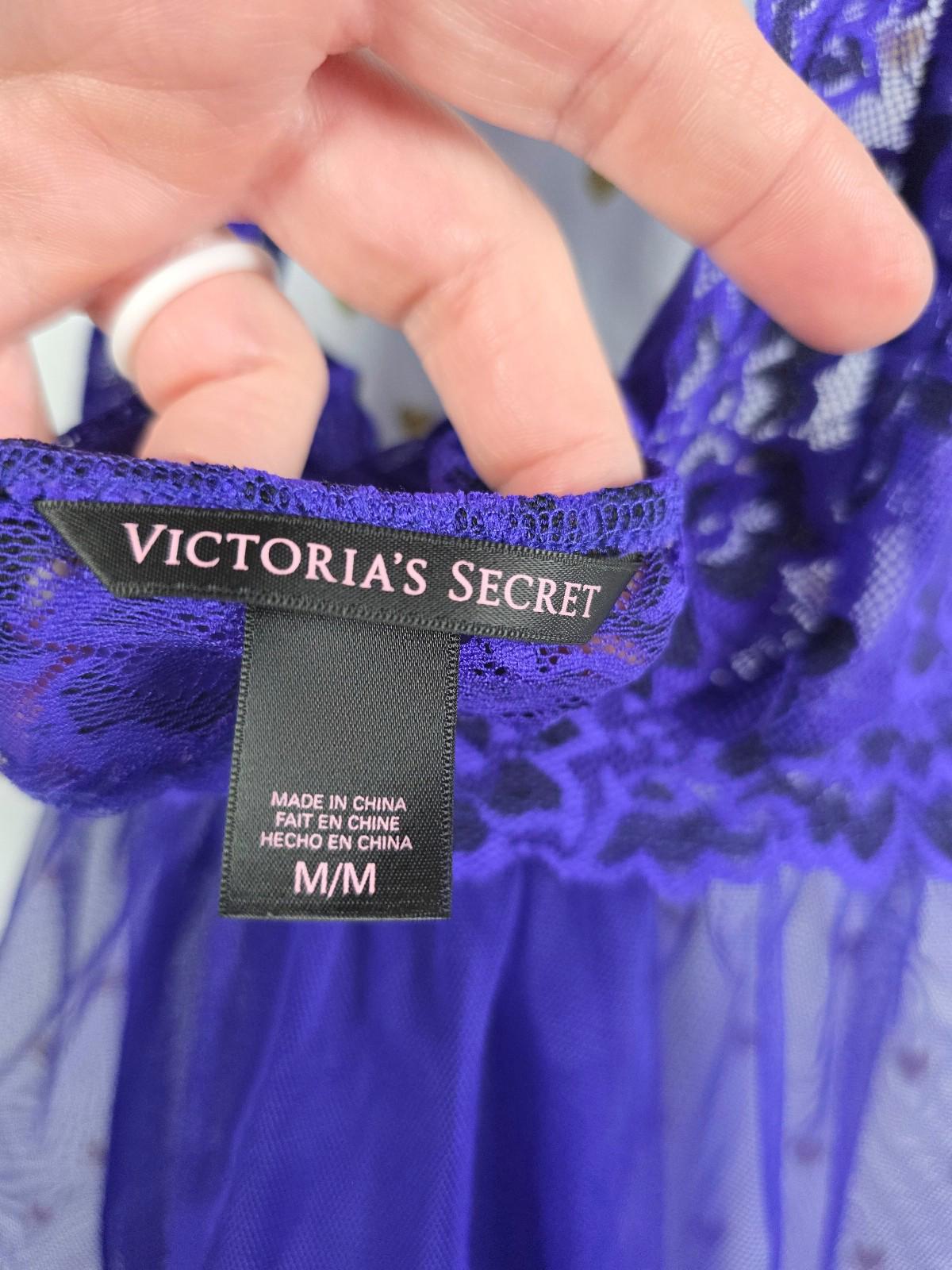 Victorias secret purple net lacey nightie lingerie medium