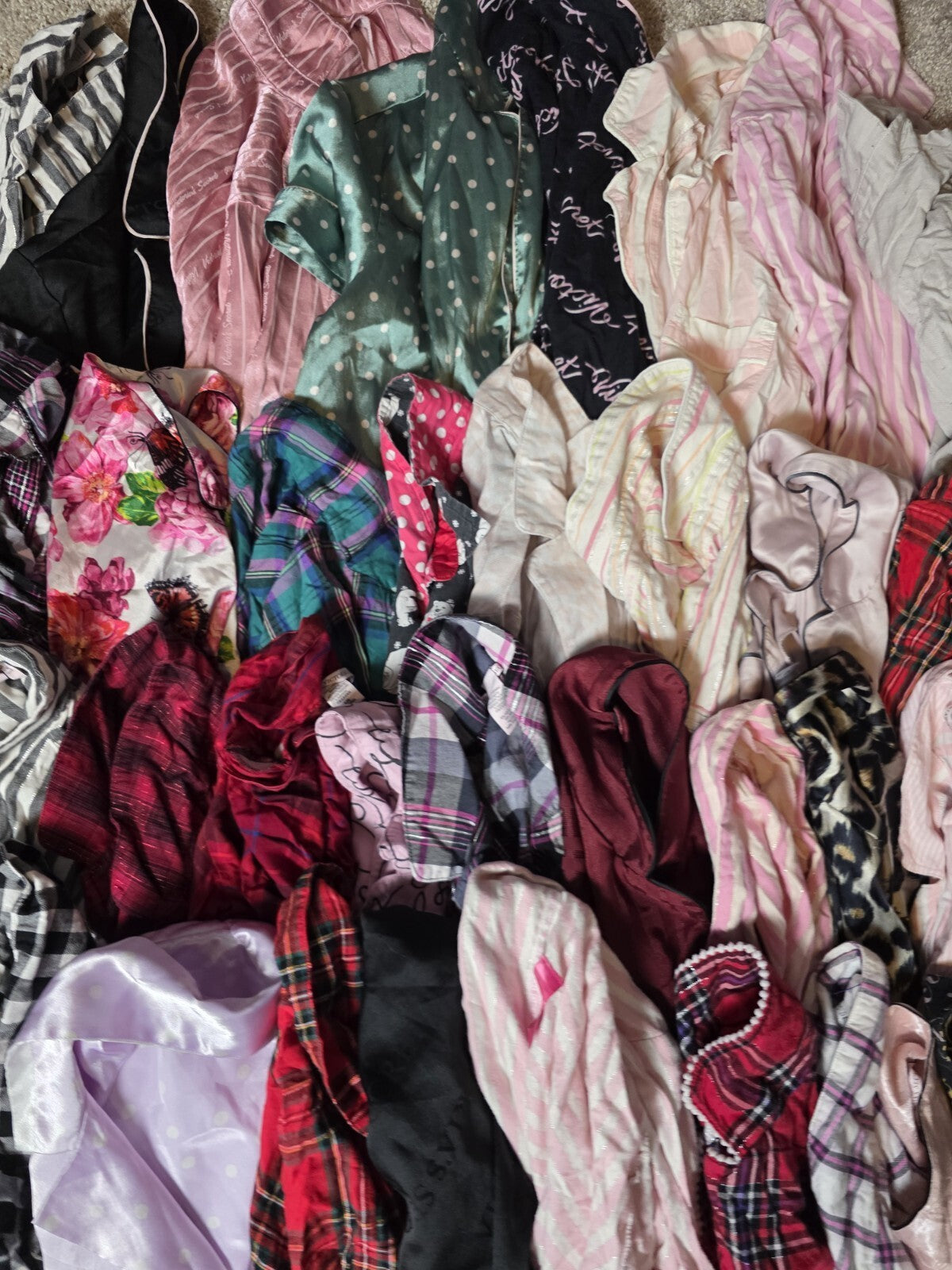 Lot of 45 pcs Victoria's Secret and PINK Sleep Shirts Tops Pajama PJ Mixed