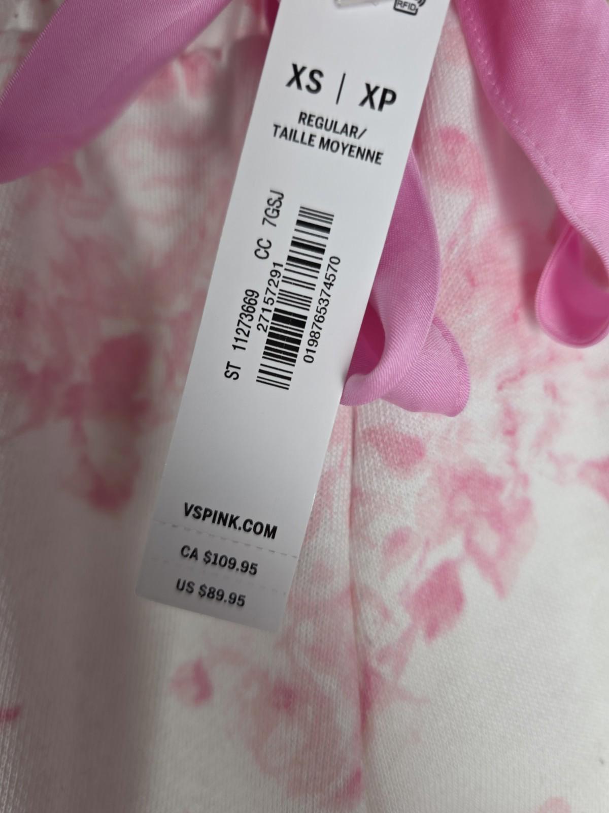 NWT XS LoveShackFancy VS Pink Sweatpants BLING SET Sweatshirt Everblooming White