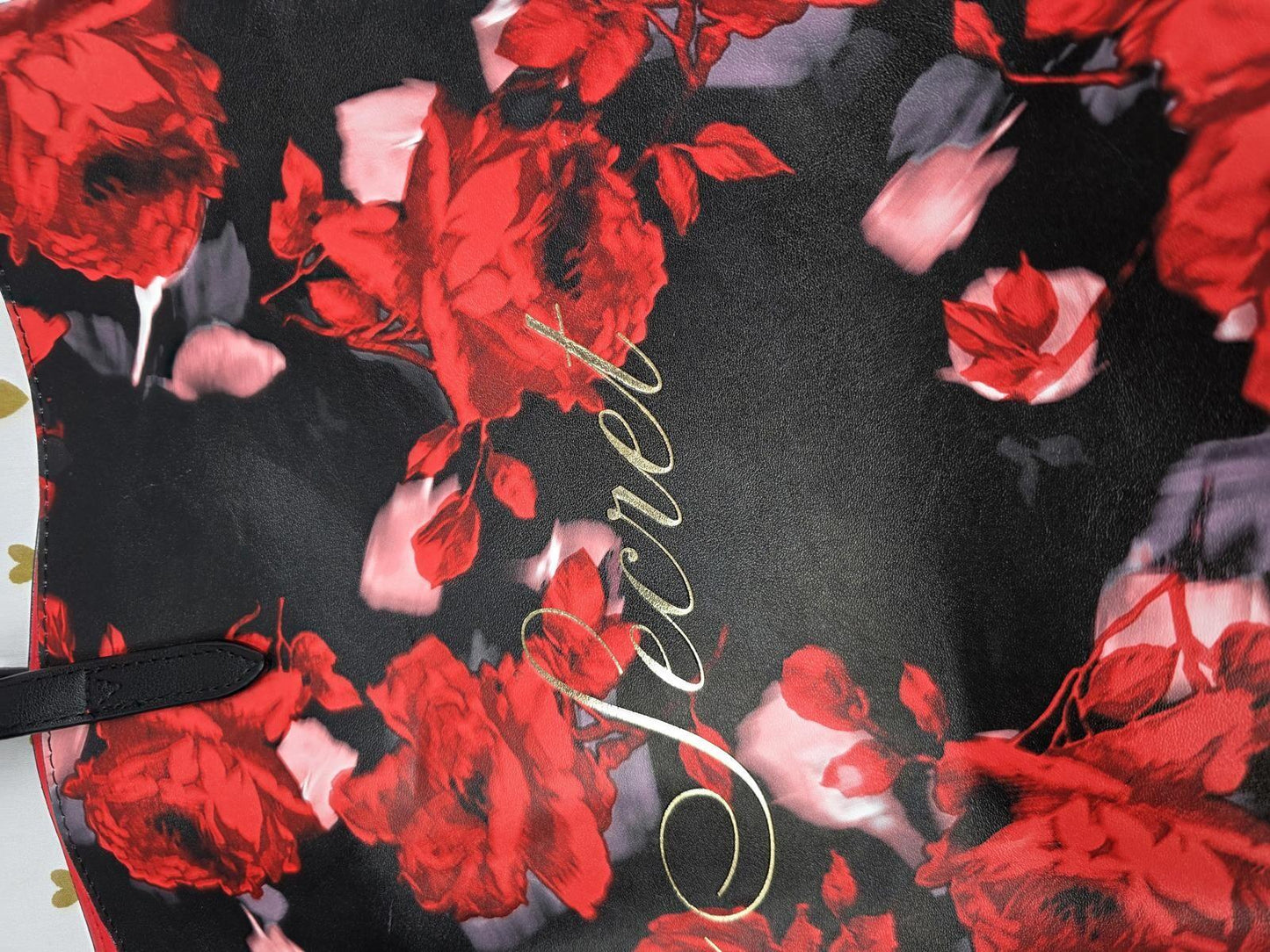 Victoria's Secret Red & Black Floral Limited Edition Tote Bag Purse Carryall