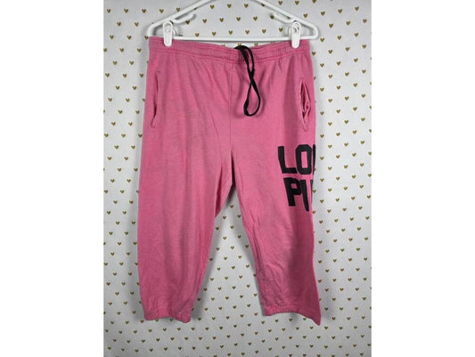 Victorias Secret PINK LOVE Vintage Y2K Capri Joggers Sweats Sweatpants SMALL