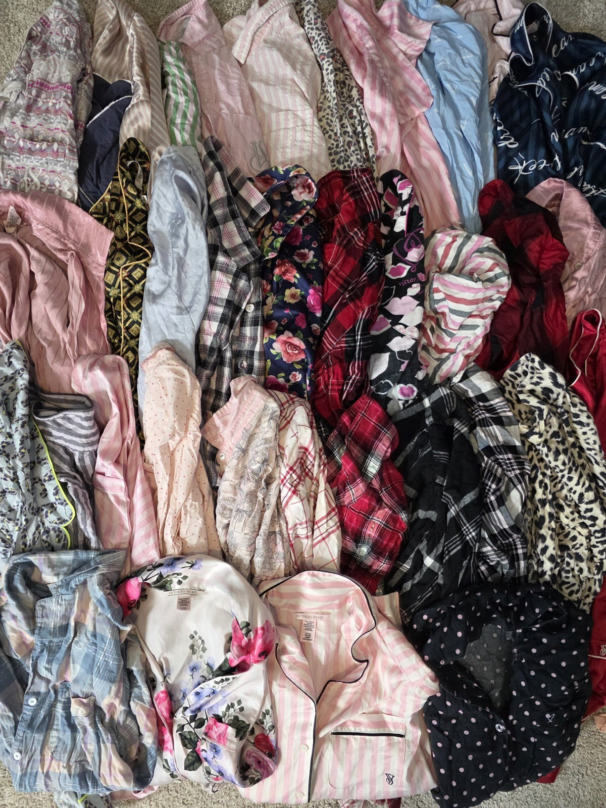 Lot of 37 pcs Victoria's Secret and PINK Sleep Shirts Tops Pajama PJ Mixed