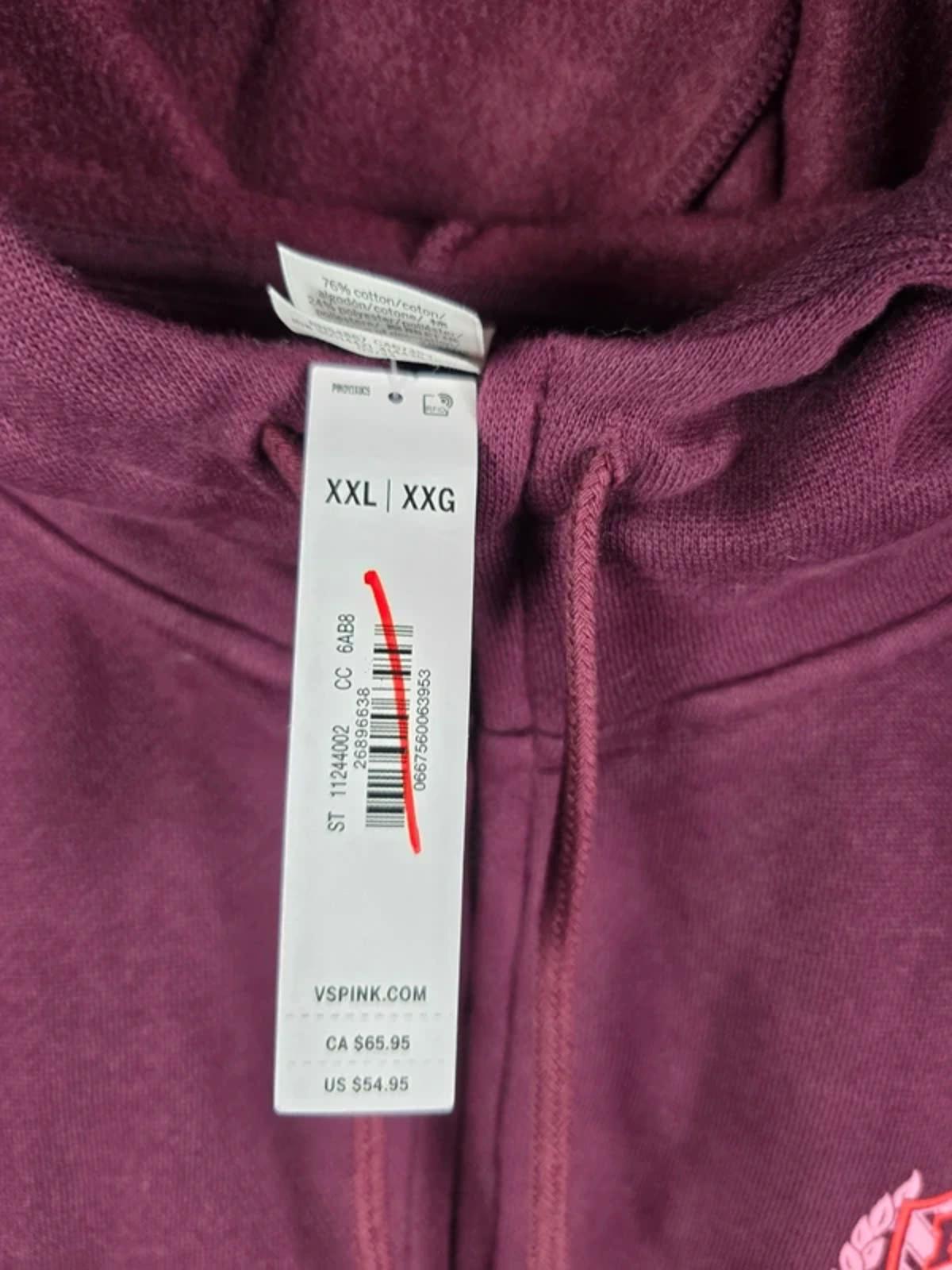 Victorias Secret Pink new nwt 2xl xxl full zip logo hoodie jacket