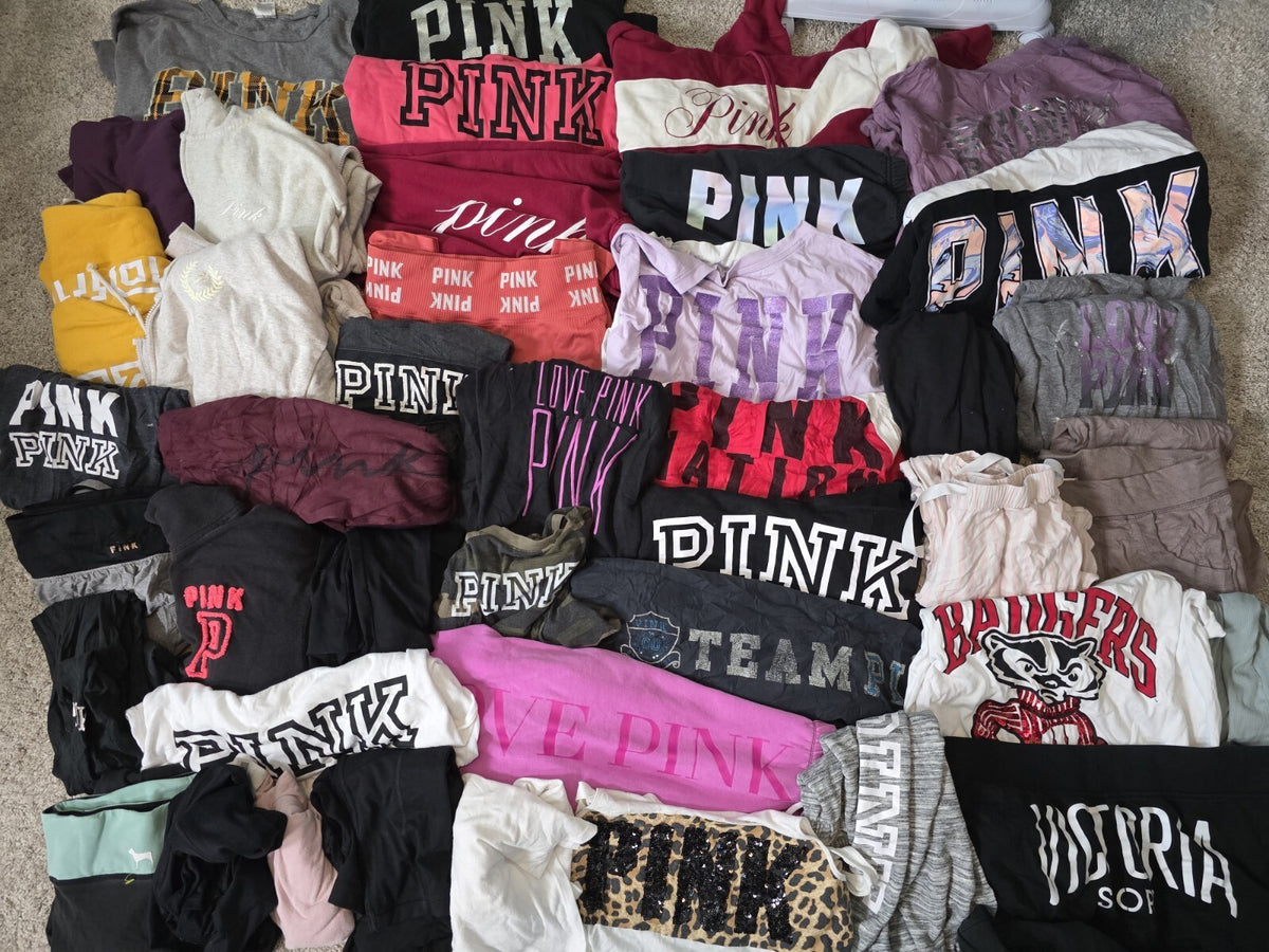 Lot of 43 Pcs Victoria's Secret and PINK Shirts Hoodie Leggings (stains/wear)