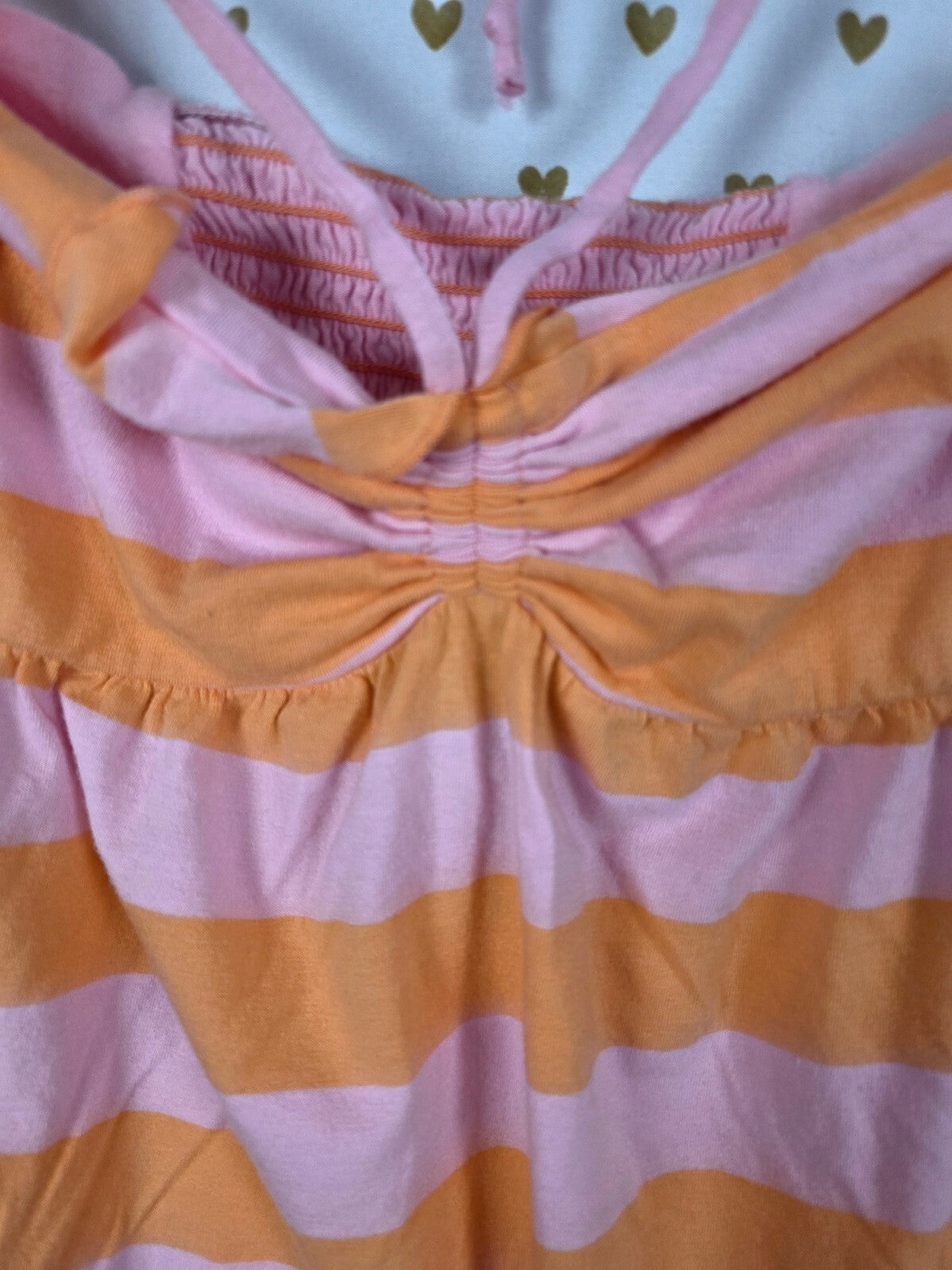 PINK Victoria's Secret Halter Dress Pink Orange Stripe Smocked Back Small