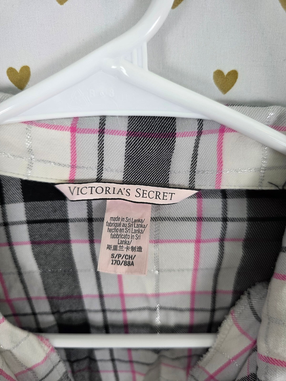 Victorias Secret Plaid Sleep Set Shirt Shorts Pajama Top bottoms Small