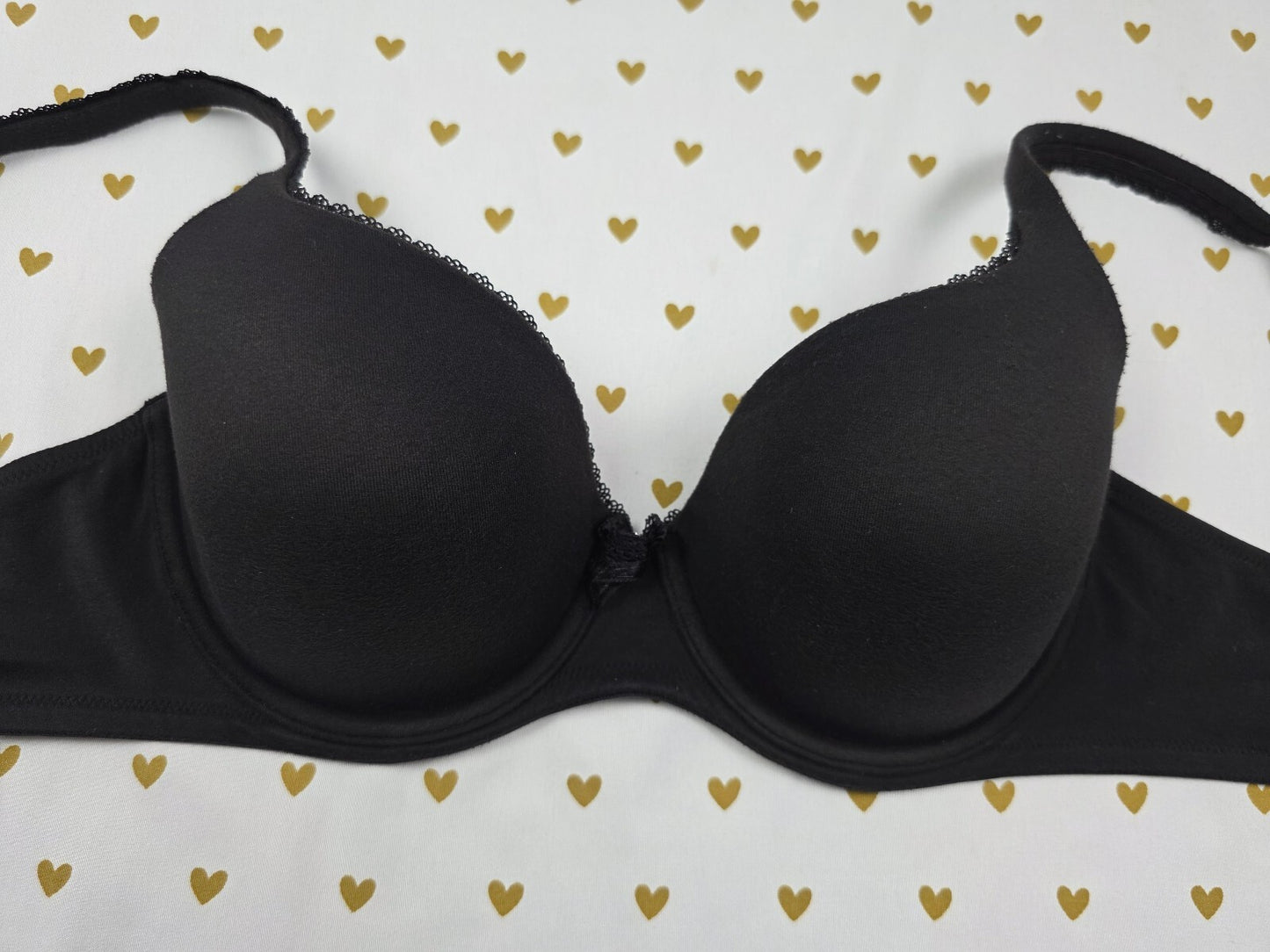 Victorias Secret Black  Lined Demi Balconette Bra 34D