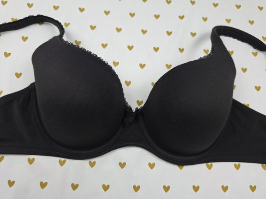 Victorias Secret Black  Lined Demi Balconette Bra 34D