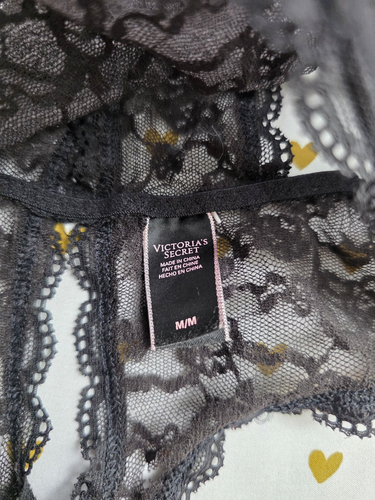 Victorias Secret Sexy Black Stretch Lace Teddy Thong Bodysuit Medium