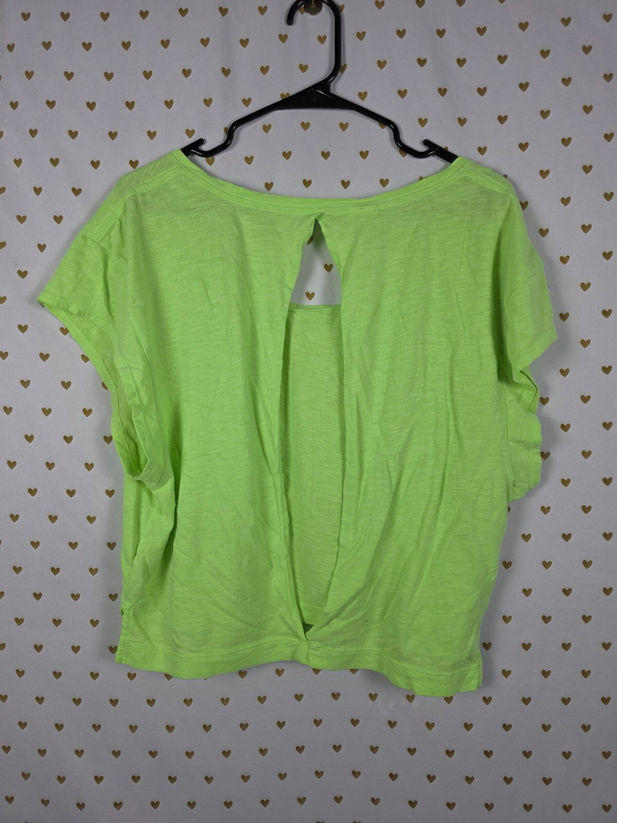 Victorias Secret PINK Vintage Neon OPEN BACK Cropped Y2k Tee shirt LARGE
