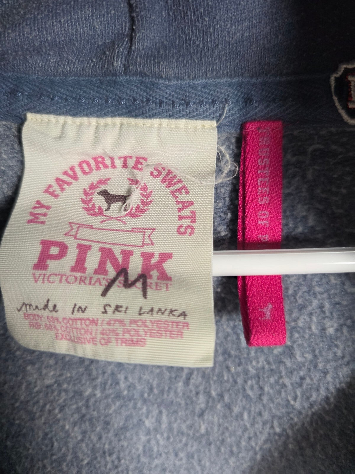 Victorias Secret Pink READY SET V neck Pullover Hoodie Vintage Y2k MEDIUM