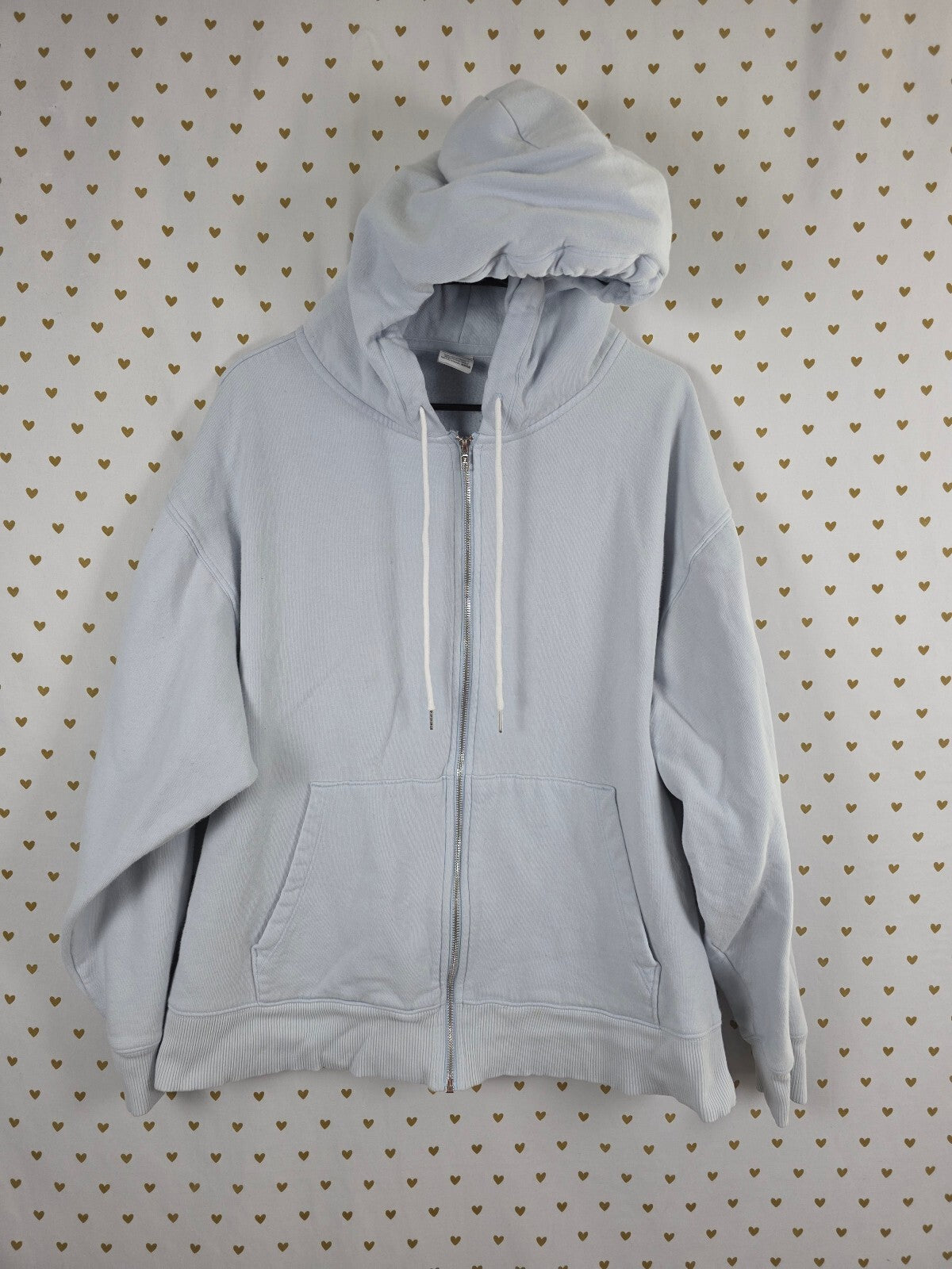 Victorias Secret Pink 2XL XXL Light Blue Full zip Hoodie Jacket