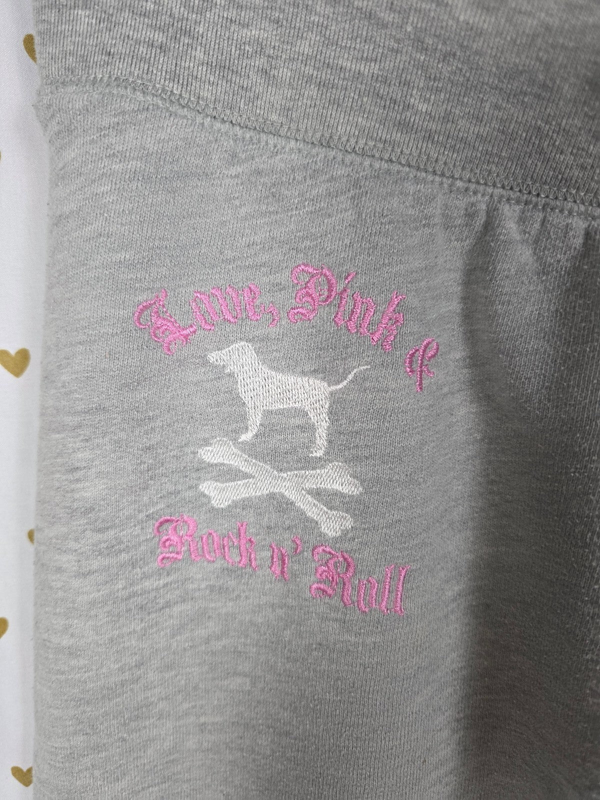 Vintage PINK Victoria's Secret Love Pink Rock N Roll Capri Sweatpants M Y2K