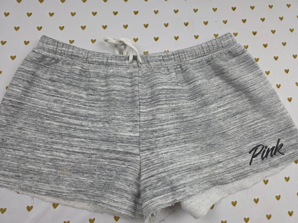 Victorias Secret PINK Grey Logo Shorts sweats Large