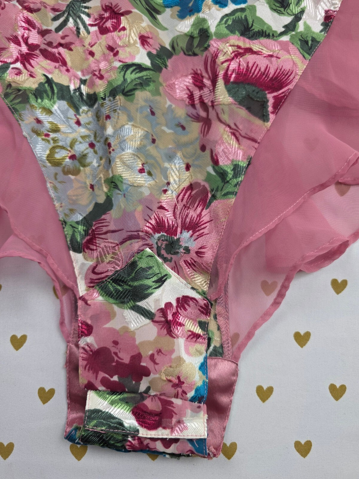 Vintage Victoria's Secret Floral Jacquard Teddy Bodysuit & Matching Robe Set