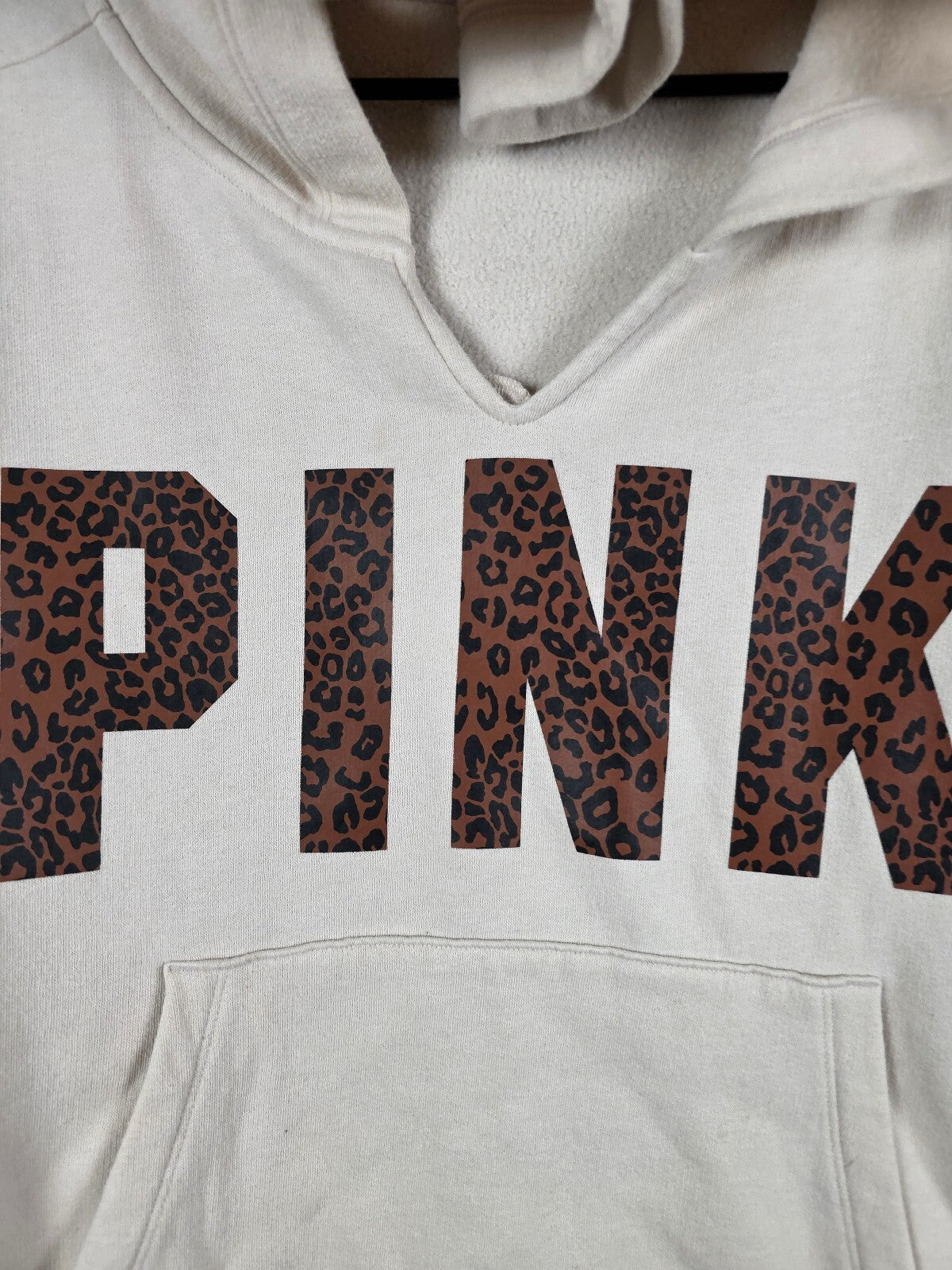 Victoria's Secret PINK Leopard Campus Hoodie Sweatpants Set XL 2pc Sweats