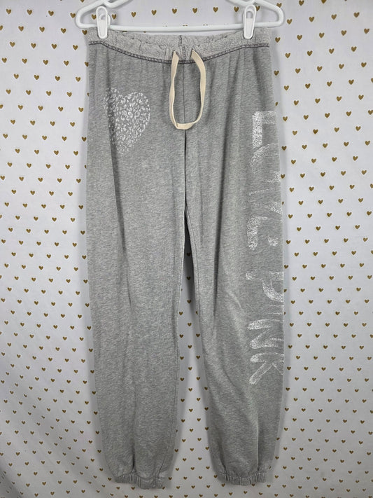 Victorias Secret PINK Vintage Cheetah Heart Logo Sweats Sweatpants XS