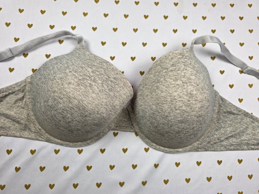 Victorias Secret PInk Grey 38DD Bra T shirt lightly Lined