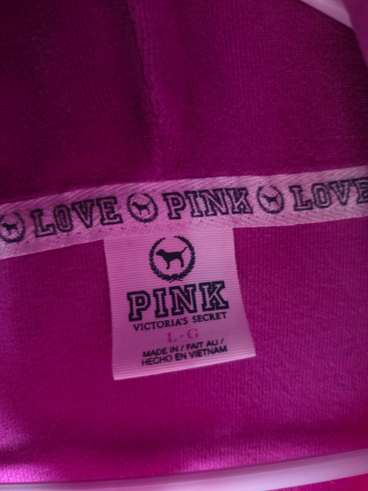 Victorias Secret Pink Purple Bling Sequined Velour Hoodie Jacket Y2k Large
