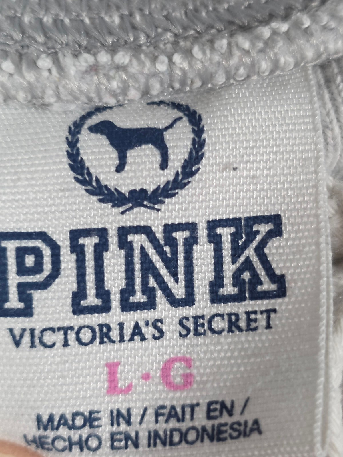 Victorias Secret PINK 86 embroidered Vintage Logo Butt Sweats Sweatpants LARGE