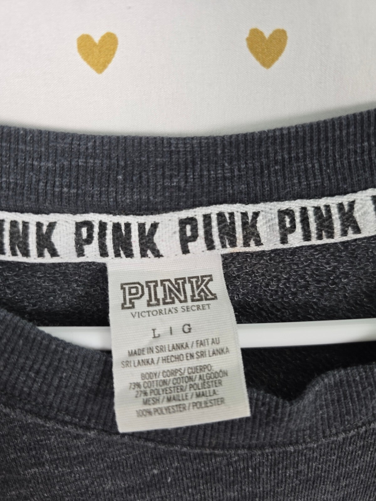 Victorias Secret PINK Logo Neon accent Sweater Shirt LARGE