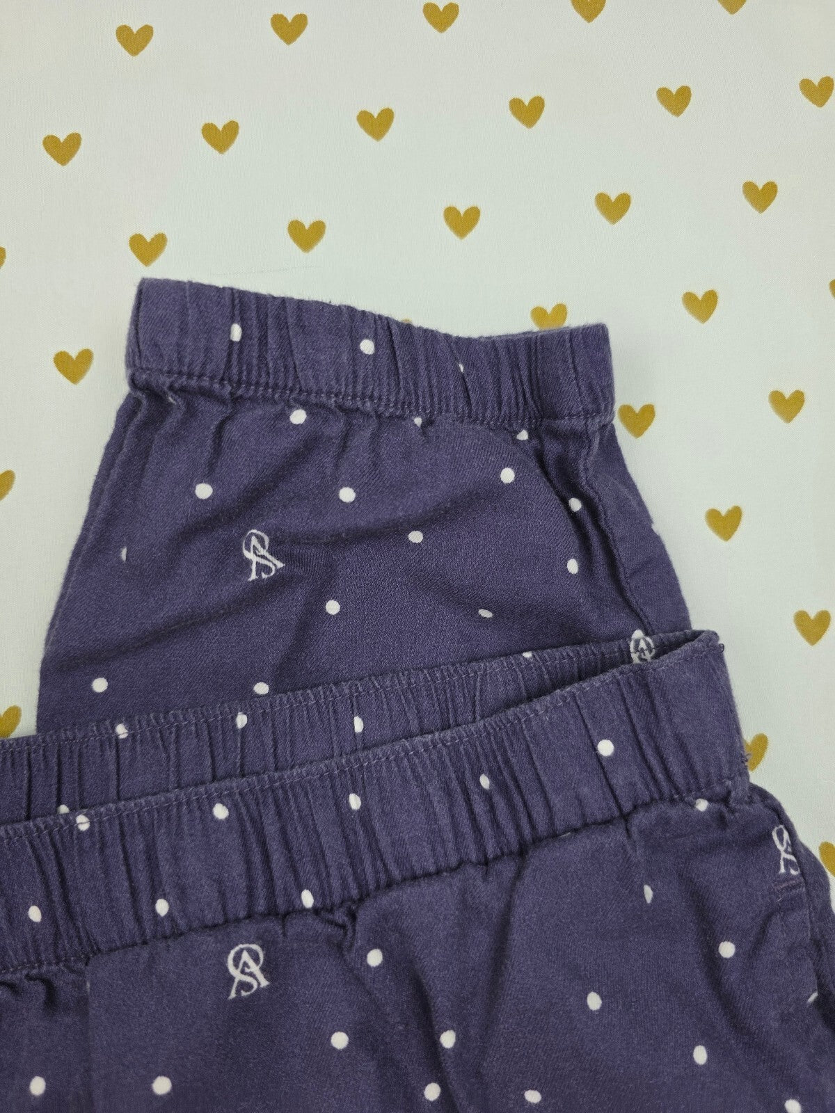 Victorias Secret Blue Polka Dot Sleep Pants Pajama Bottoms PJ LARGE