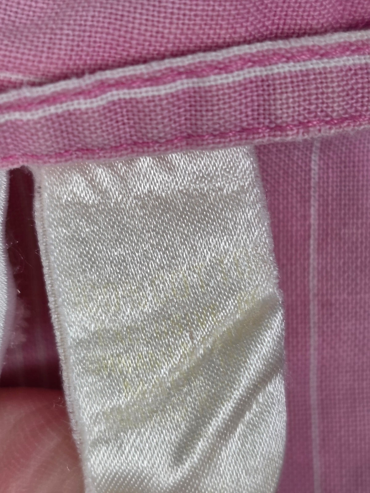 Vintage Victoria's Secret Gold Label Pink White Stripe Cotton Robe Long Belted