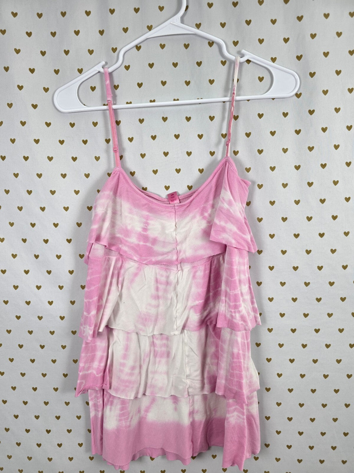 Victorias Secret PINK Vintage Y2k Ruffled Tiered Tye Dye Tank Top Med Large