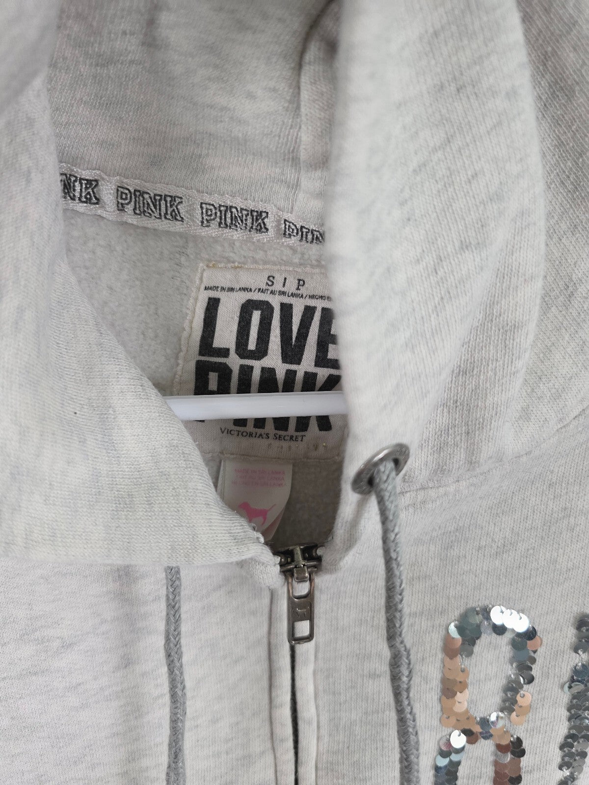 Victorias Secret Pink Rainbow BLING sweats Hoodie SET XS SMALL Jacket Vintage