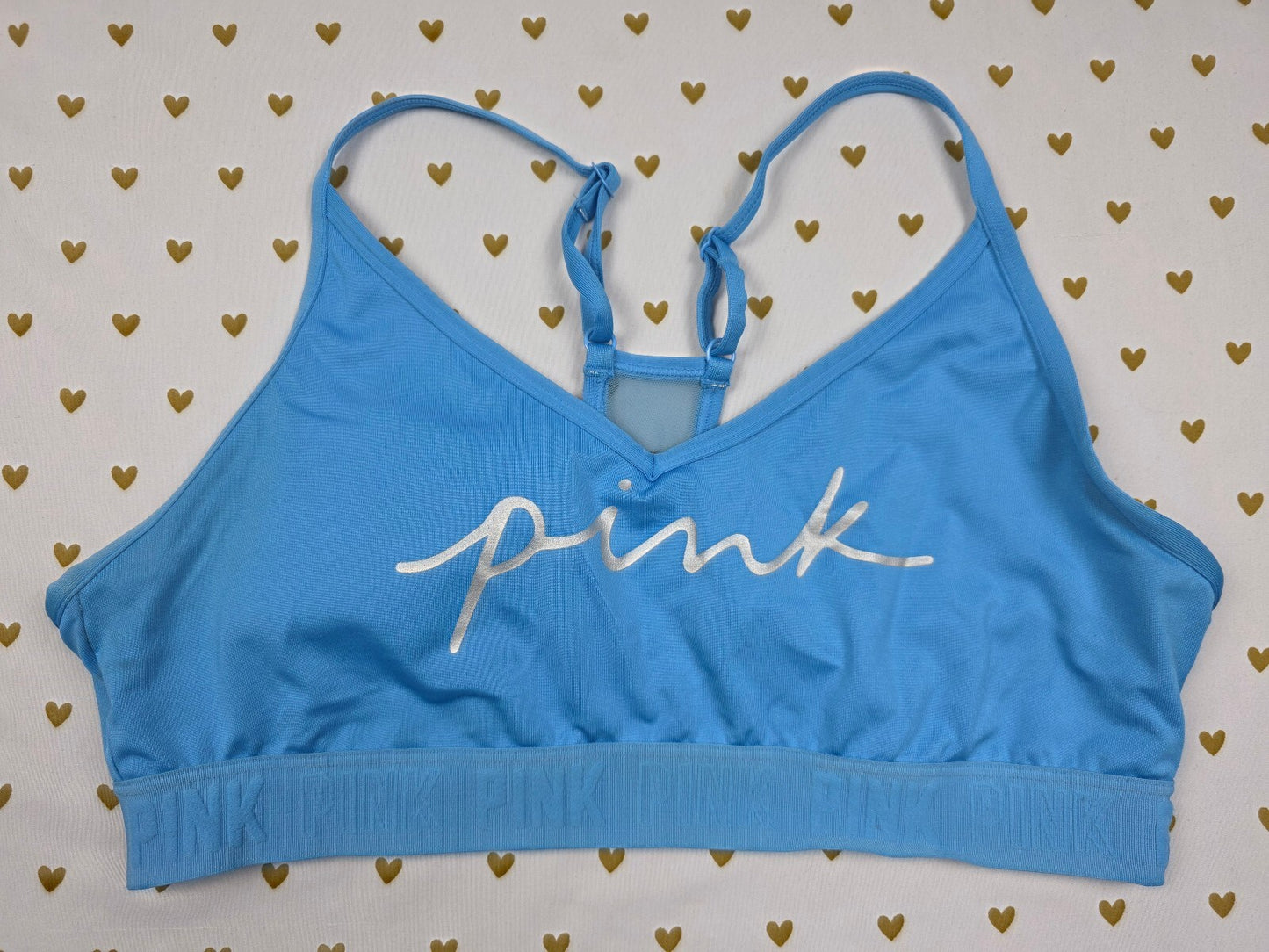 Victorias Secret Pink Blue Sports bra XL Bralette Bra Top Tank