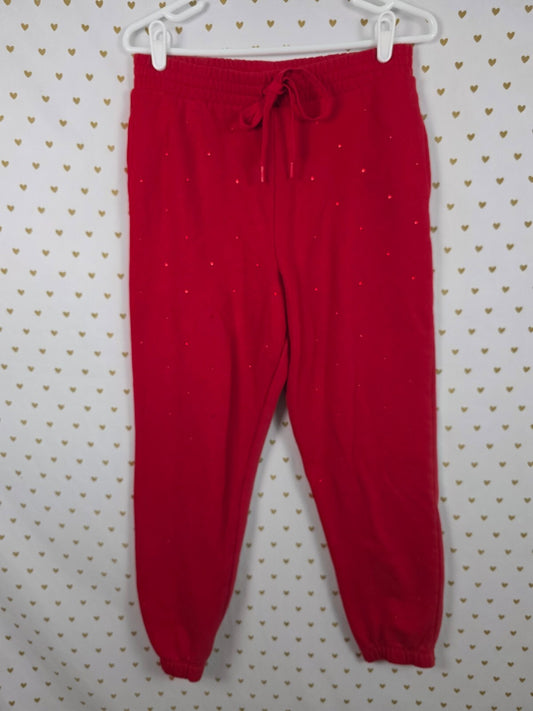 Victorias Secret RED BLING ALL OVER Studded Sweats Sweatpants MEDIUM