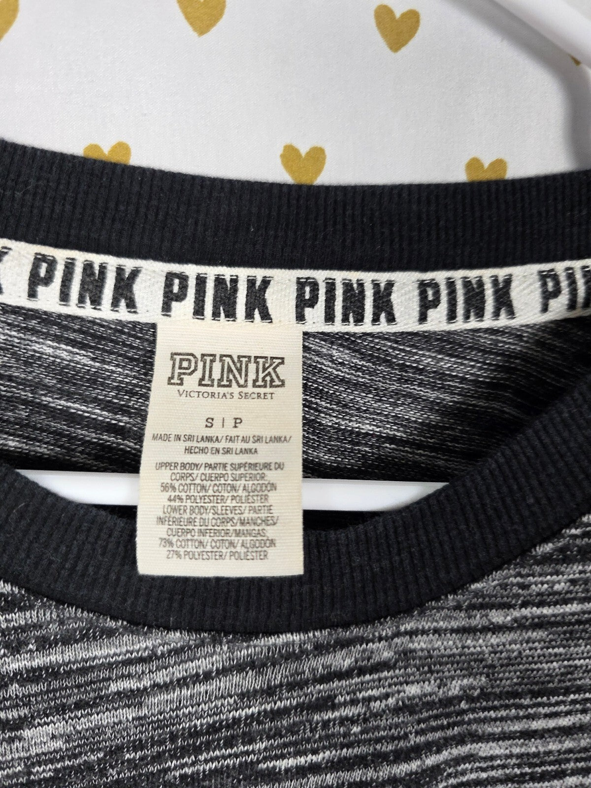 Victorias Secret PINK Geometric Logo Long sleeve Sweater Shirt SMALL