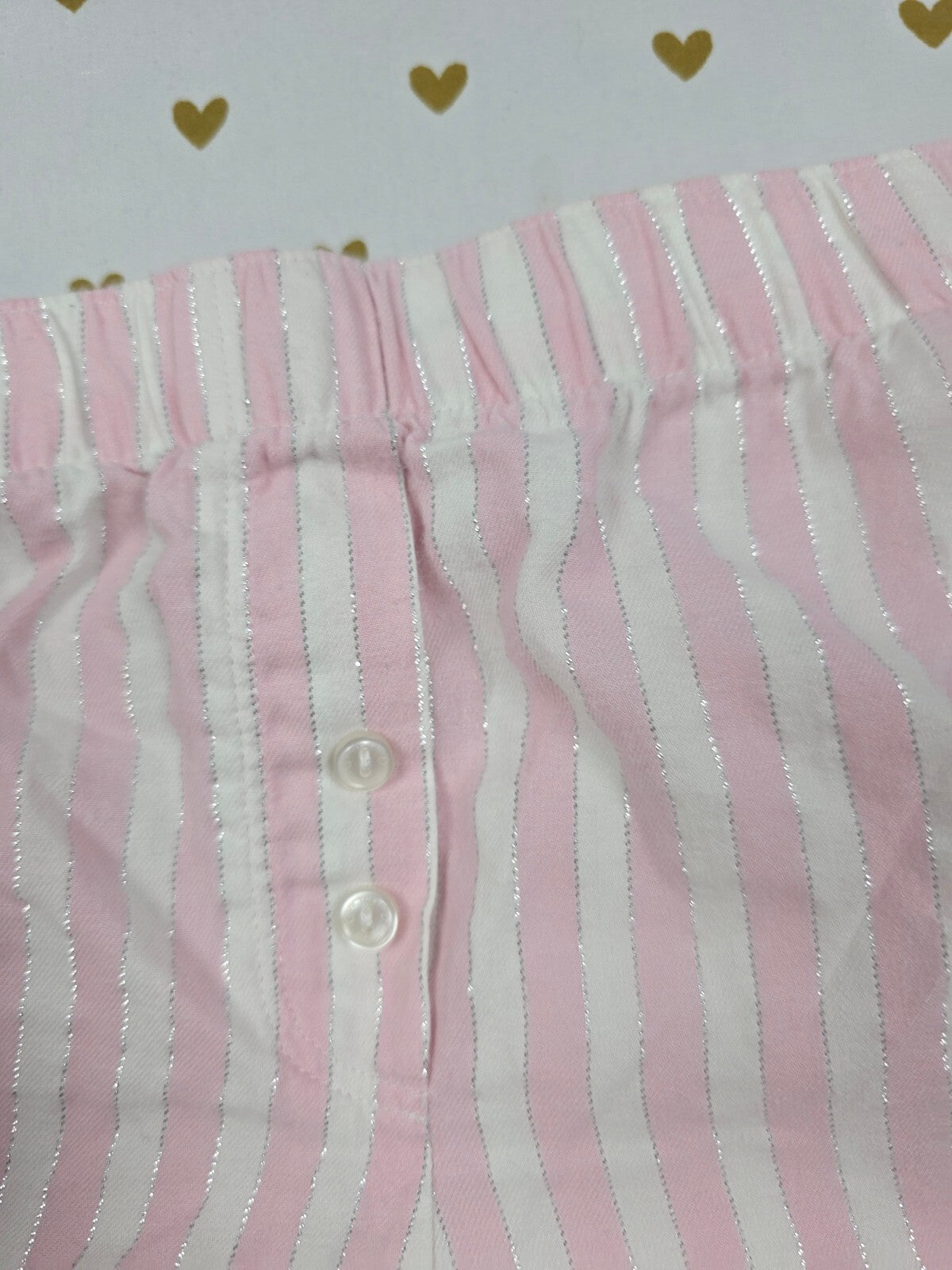 Victorias Secret PINK Striped Shimmer LARGE  Sleep Shorts Boxers Pajama Bottoms