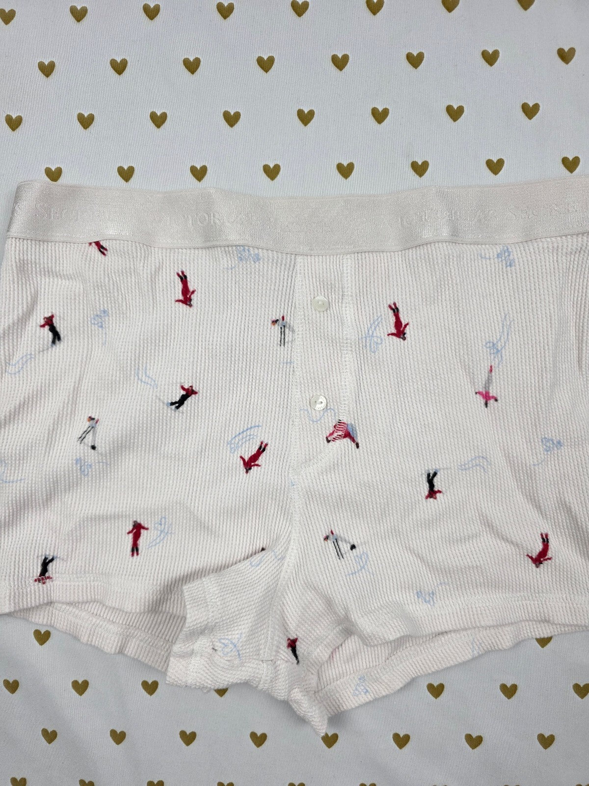 Victorias Secret Thermal Waffle SMALL Sleep Shorts Boxers Pajama Bottoms