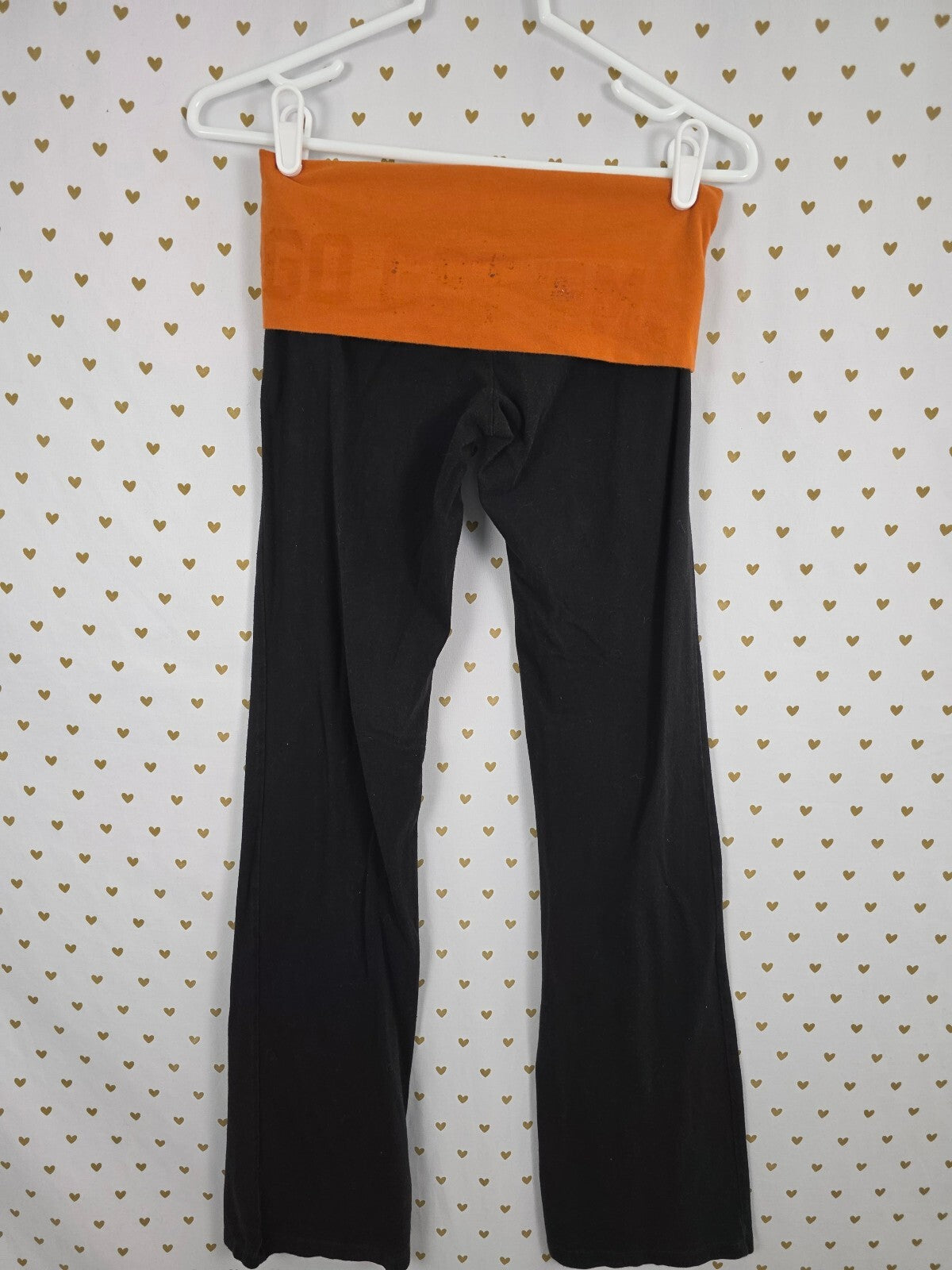 Victorias Secret PINK Texas Longhorns Foldover Yoga Pants Flare XS