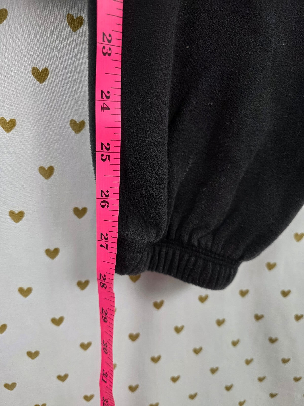 Vintage 2009 VS PINK Rhinestone Guitar Sweatpants Black BLING Small Y2K