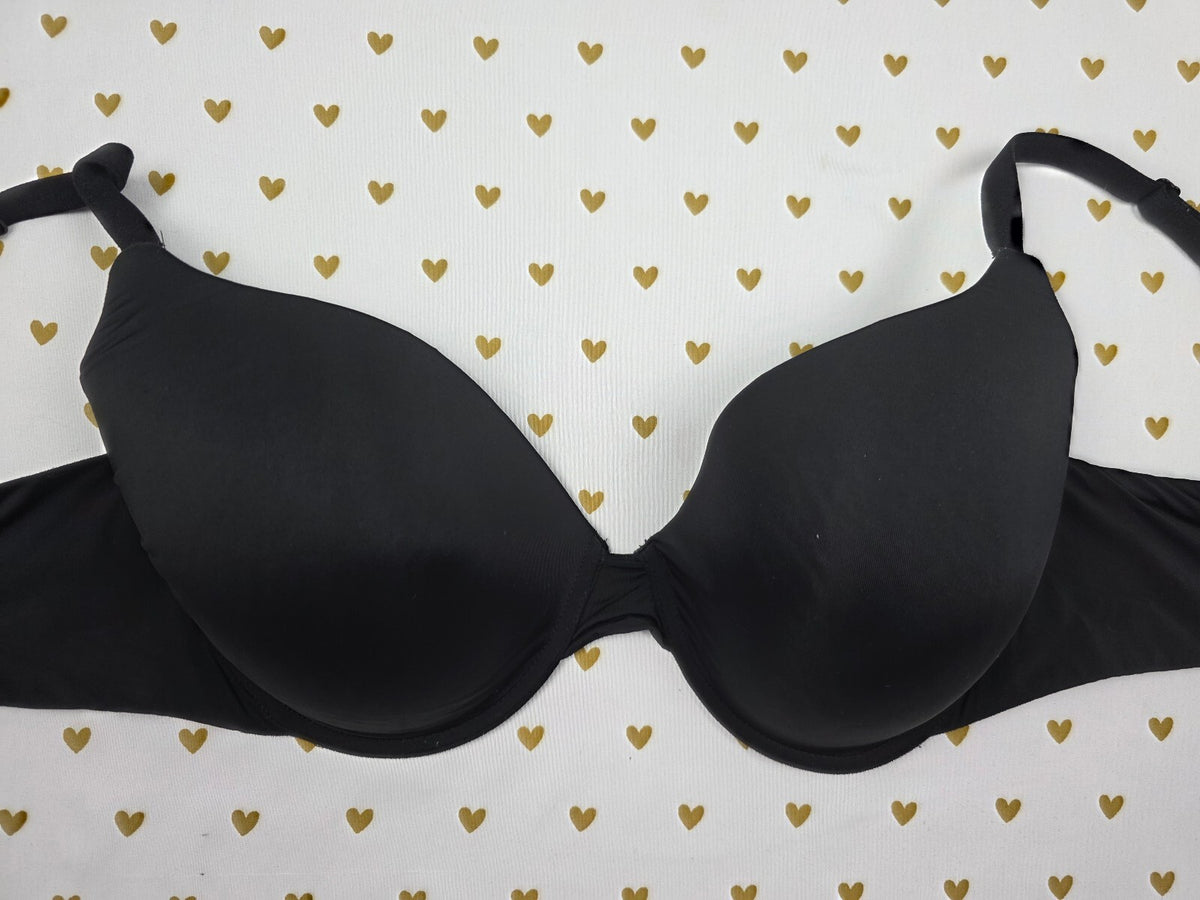 Victorias Secret Black Lined demi balconette bra 36DD