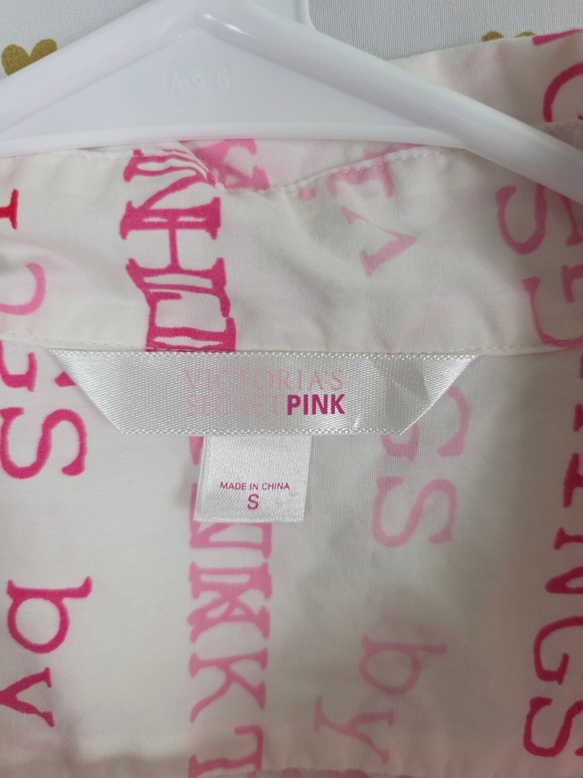 Victorias Secret Vintage PINK Button Front Nightgown Sleep Shirt Small Logo