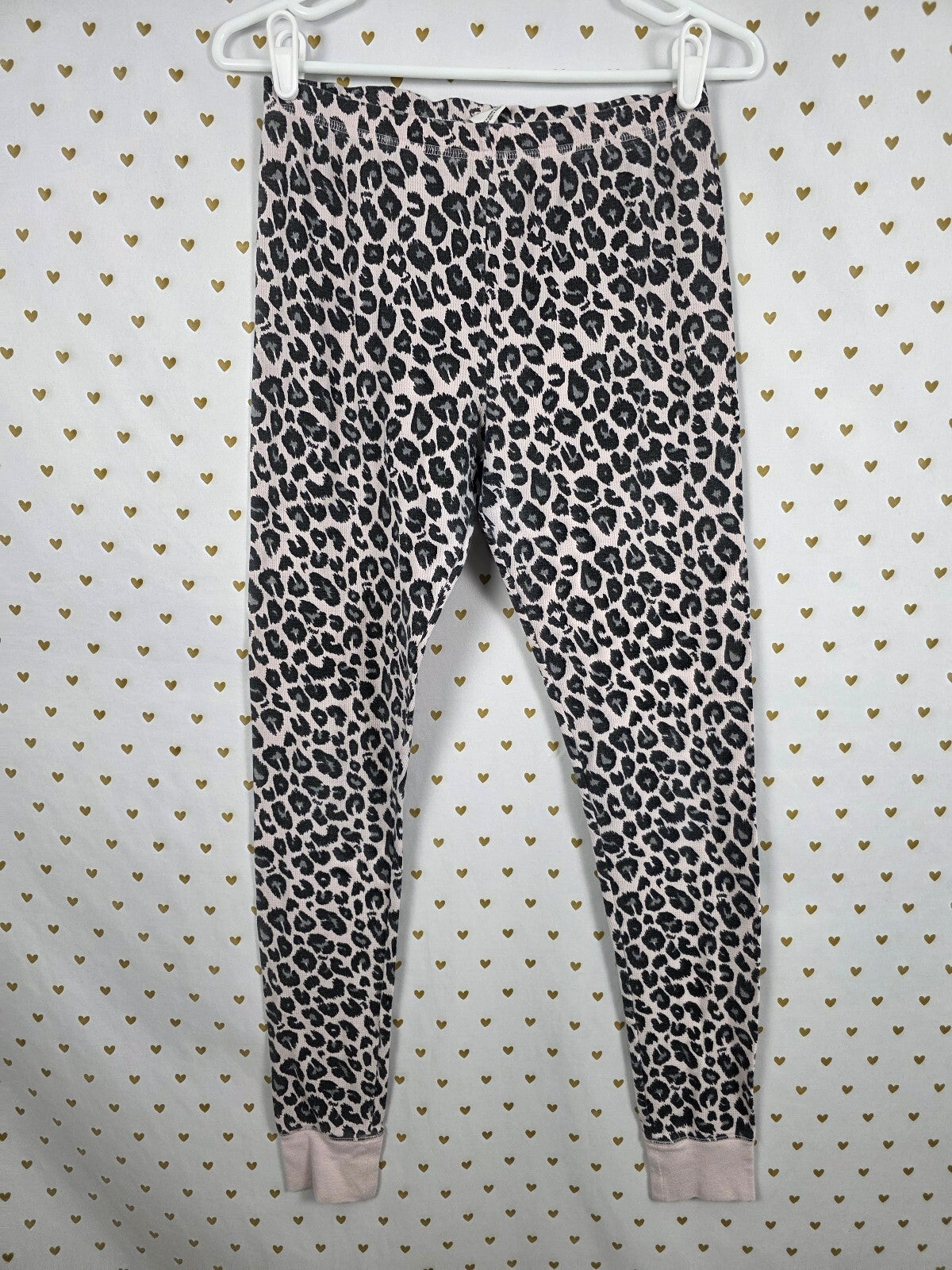 Victorias Secret Pink Thermal Waffle Leopard SM  Sleep Pants Pajama PJ Bottoms