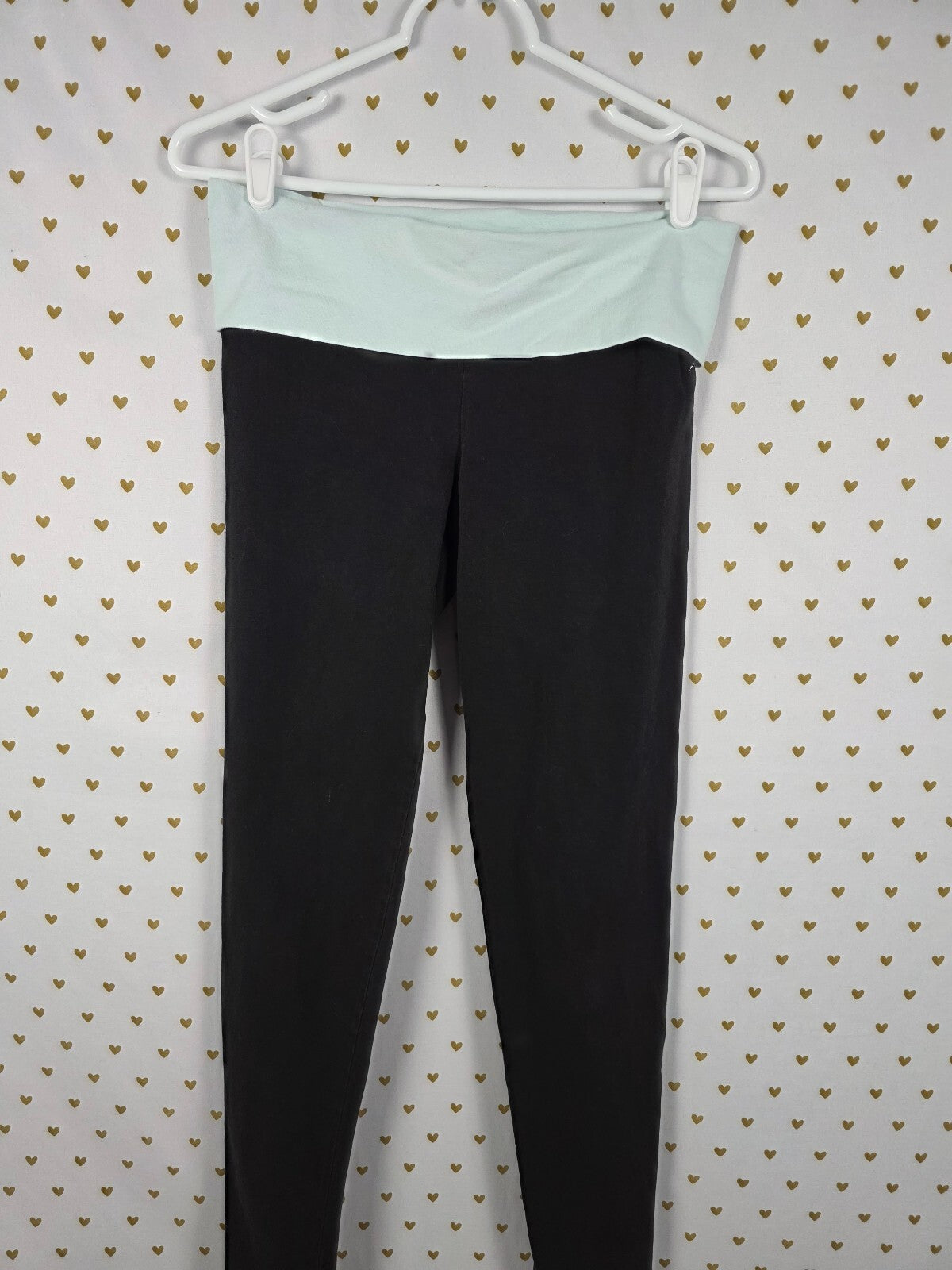 Victorias Secret PINK Vintage FOLDOVER Yoga Pants Medium Blue ankle Skinny